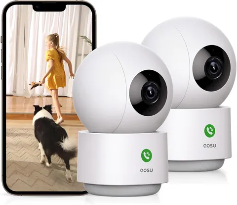 aosu 2K Indoor Security Camera, 2.4GHz WiFi Baby Monitor
