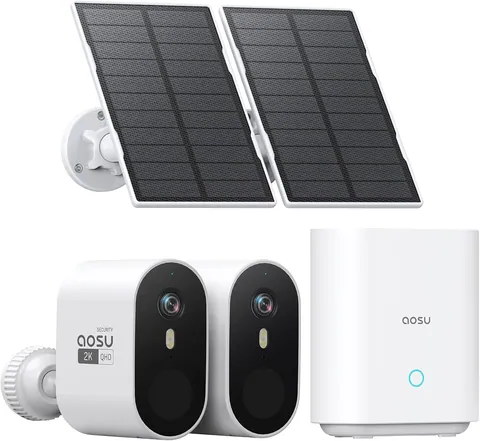 aosu 2K QHD Solar Security Camera Wireless 2-Cam System