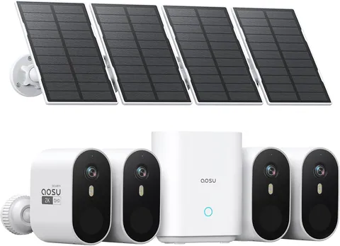 aosu 2K QHD Solar Security Camera 4-Cam System