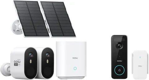 aosu SolarCam Pro System 2-Kit + 5MP Doorbell Camera