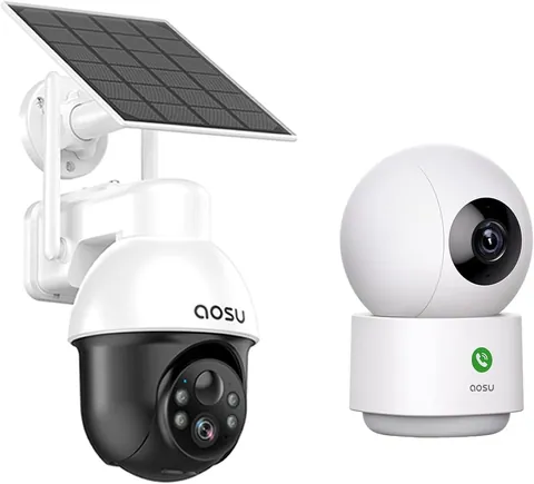 Aosu 5MP Solar and 3MP Indoor Security Camera Bundle