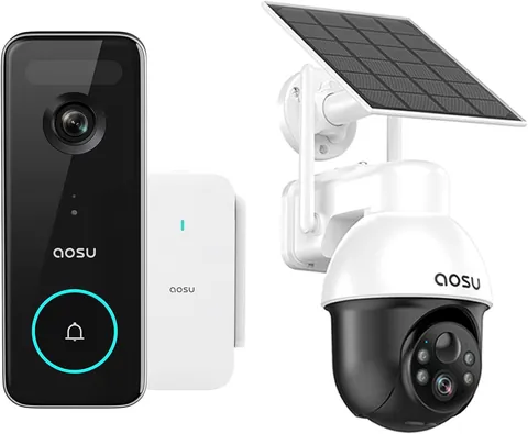 aosu 5MP Solar Security Camera and Video Doorbell System
