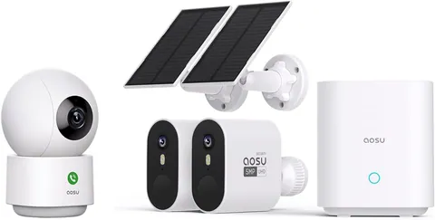 aosu 5MP SolarCam Max System 2-Cam-Kit + 2K Indoor Camera