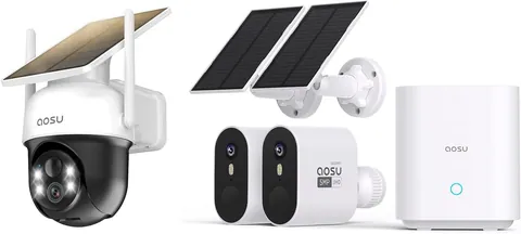 aosu 5MP SolarCam Max System 2-Cam-Kit with 2K SolarCam