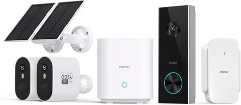 aosu 5MP SolarCam Max System 2-Cam-Kit + 2K Doorbell Camera