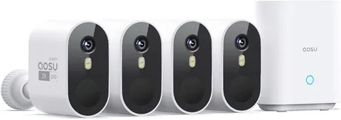 aosu 2K QHD Wireless Outdoor Security Camera System - 4-Cam Kit