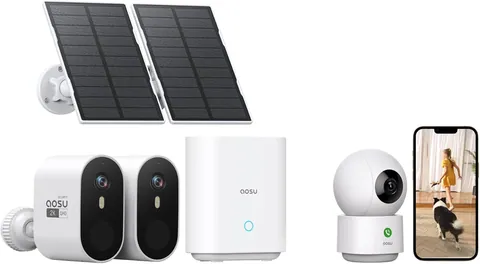 aosu SolarCam Pro System 2-Kit + 2K Indoor Camera