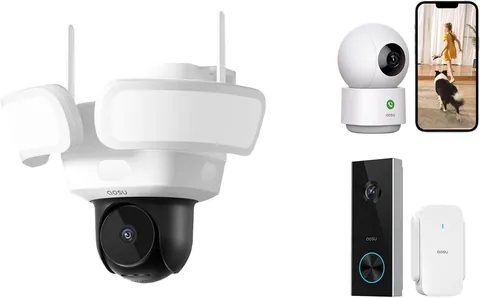aosu Floodlightcam Pro Wired, 2K Indoor Camera & Doorbell Kit