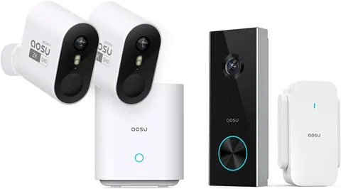Aosu 2K WirelessCam Pro System with 2K Doorbell Camera