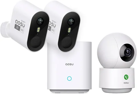 aosu 3MP WirelessCam Pro System & 4MP Indoor Camera Kit