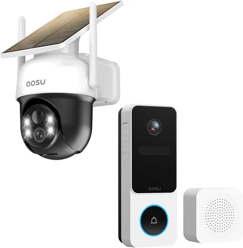 AOSU Solar Powered Wireless Security Doorbell Camera