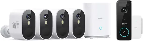 AOSU 5MP Doorbell Camera and 2K WirelessCam Pro 4-Cam Kit