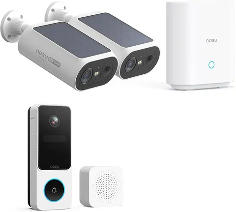aosu Solar Wireless Security Camera and Doorbell System