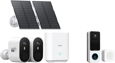 AOSU SolarCam Pro 2-Kit & 2K Video Doorbell System