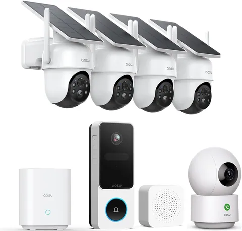 AOSU SolarCam D1 Classic 4-Kit Home Security System