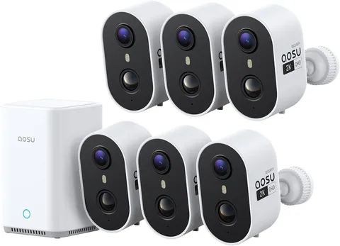 aosu 2K Battery Security Camera 6-Cam Wireless System