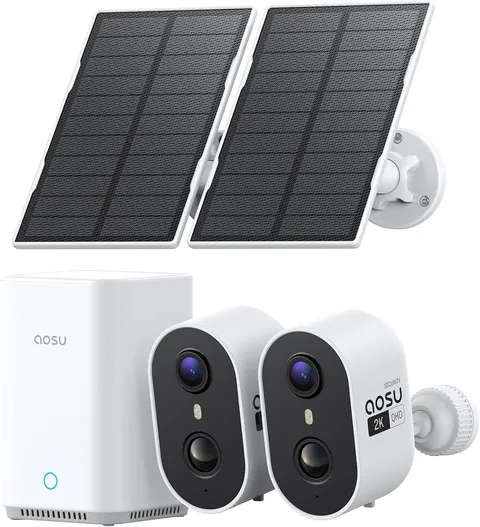 aosu 2K Solar Wireless Security Camera System (2-Cam Kit)