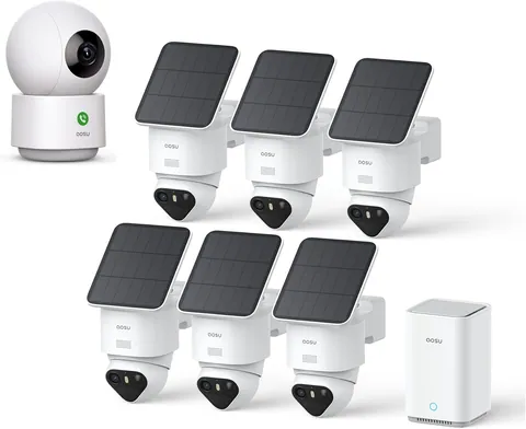 aosu 2K Indoor & 4K Solar Outdoor Security Camera 6-Cam Kit