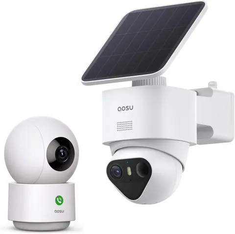 aosu 2K Indoor and T2 Ultra 4K Solar Outdoor Security Camera Kit